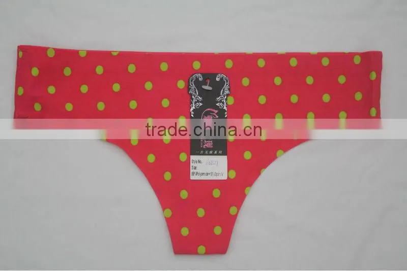 2014 Fancy Seamless Dot Print Young Girls' Cute Thong