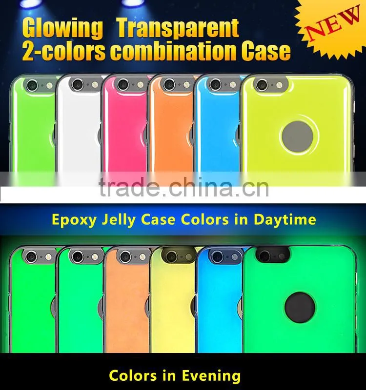 glowing epoxy gel skin case cover for iphone 5s for samsung galaxy S4 case