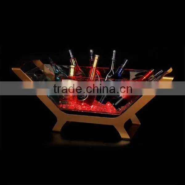 Champagne bar supplies LED ice bucket size LED ice bucket KTV transparent ice bucket 12 installed charging bucket