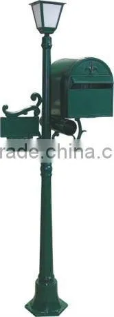 Foshan JHC-1020 Post Mounted Aluminum Mailbox/Decorative Letterbox With Solar Light/Outdoor Standing Postbox