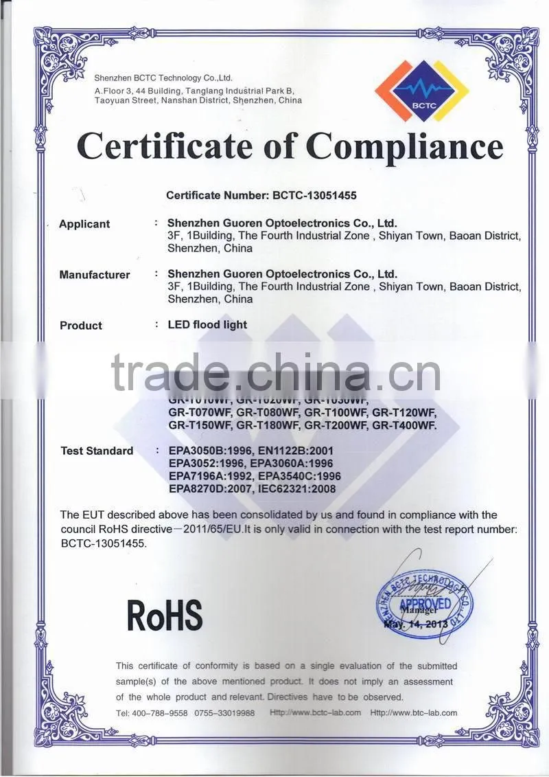 20 w commercial project bright led flood lamp waterproof CE RoHs