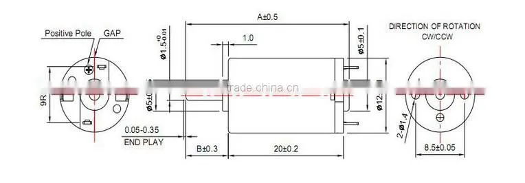 DC Vibration Motor for Eye massagers (RF-1220)
