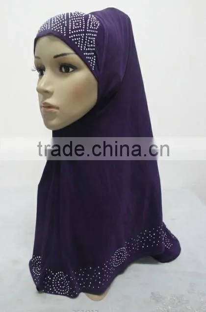 H192 latest muslim hijab with rhinestones