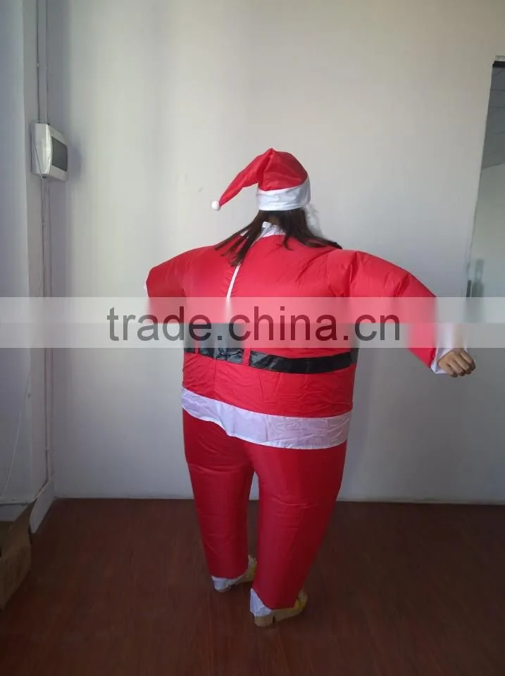 DJ-CO-120 Adult Chub Santa Inflatable Blow Up Color Full Body Christmas Costume Jumpsuit