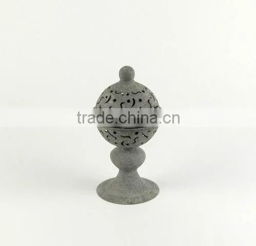 100109F- engraved metal candle lantern w/stand