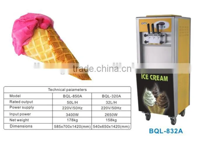 Different kinds voltage double compressor soft ice cream machine