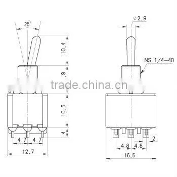 On off on toggle switch&on off toggle switch