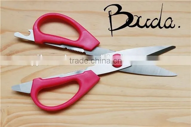 Multifunction high quality kitchen scissors with plastic handle BD-S1701