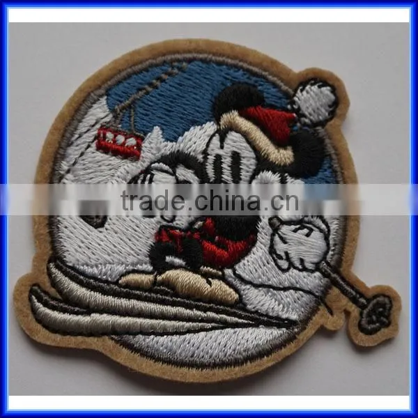 Hot Sales iron on sew applique children embroidery patch, Christmas gift children embroidery applique patches