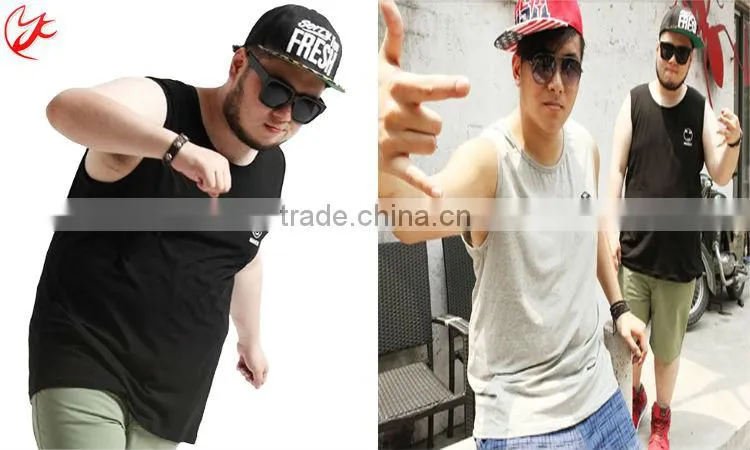 Mens custom logos stringer oversized tank top (YCT-C0134)