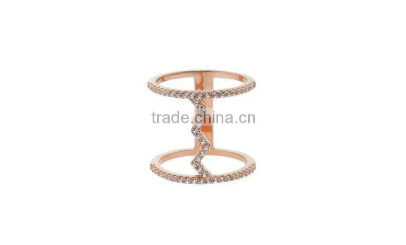 2015 china wholesale fashion Cage Rings crystal ring silver &rose gold& ring- 4 colors
