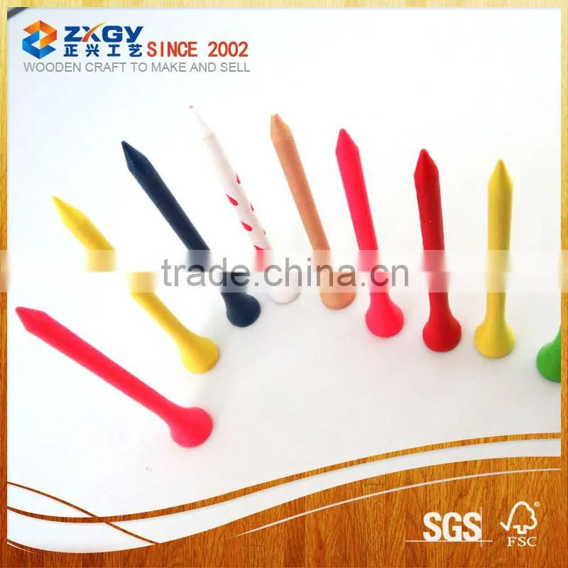 delicate colorful wooden golf tee