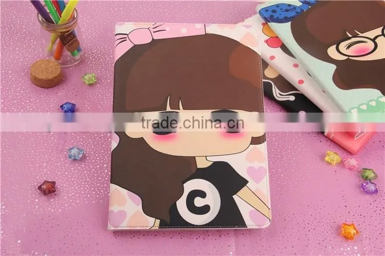 New lovely cute cartoon flip with stand case for Ipad