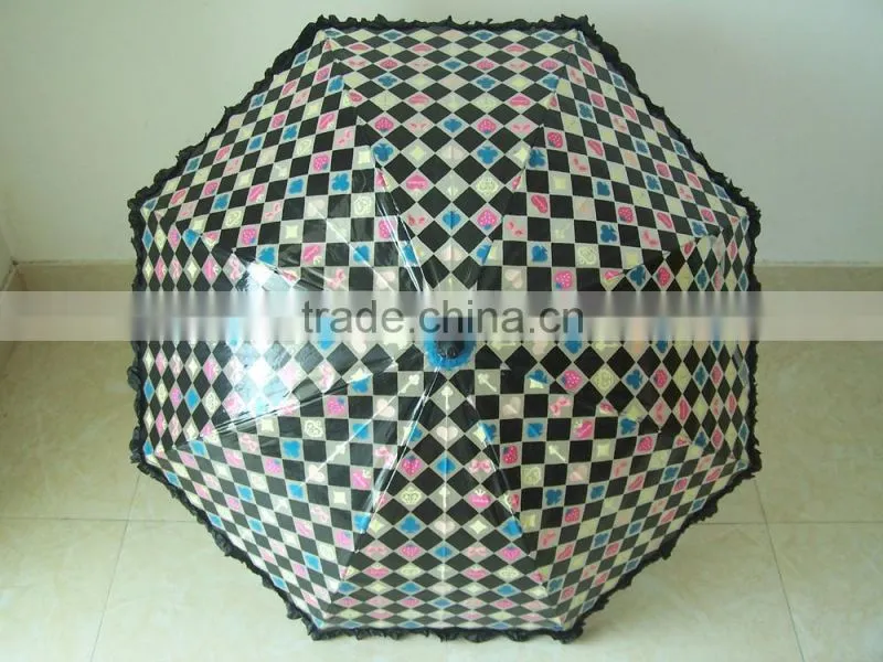 Adult Size Silk Screen Printing Clear Poe Transparent Air Umbrella Made In China