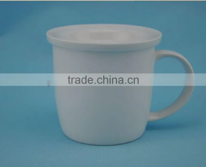 Hot selling white porcelian mug with biscuit holder