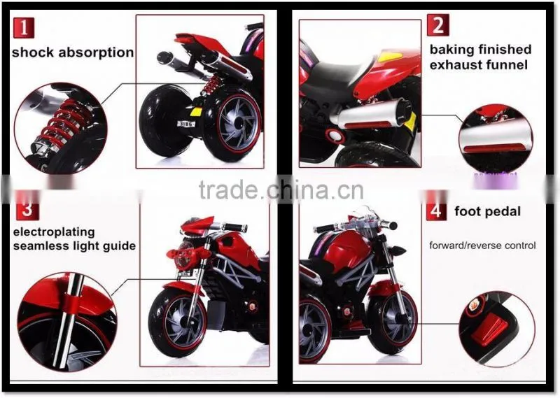 Educational kids ride on plastic motorcycle kids motor car