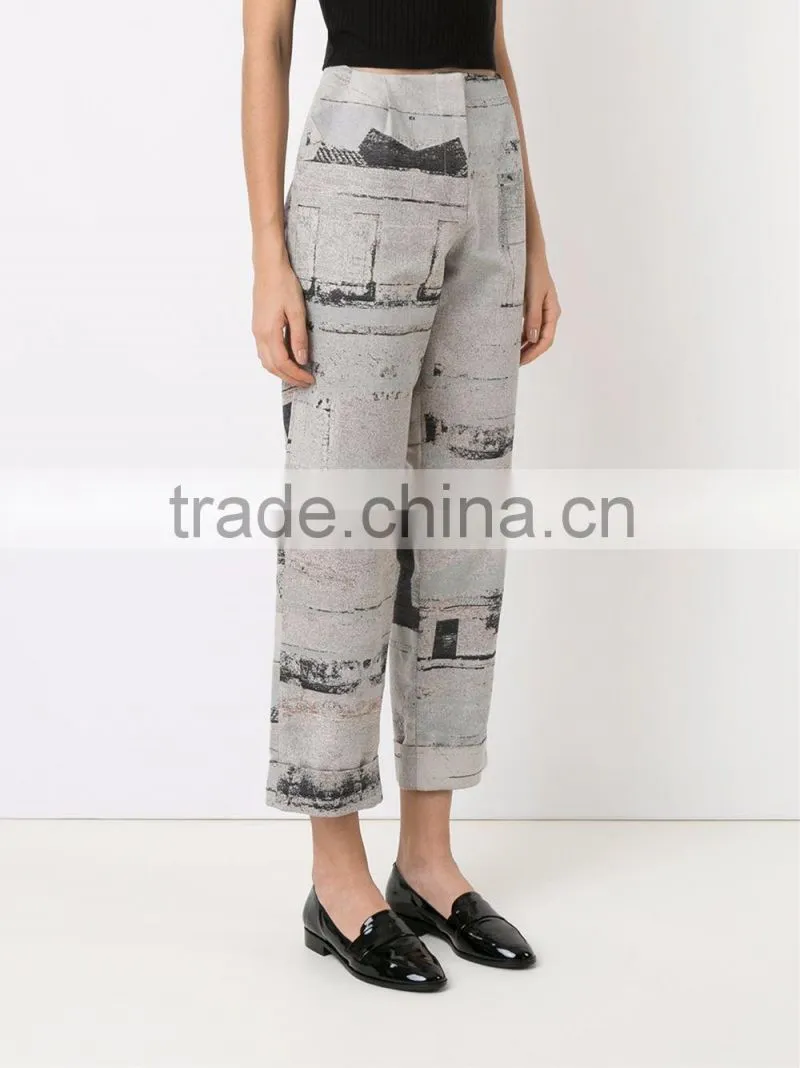 Fashion new style lady pants waisted cropped pants