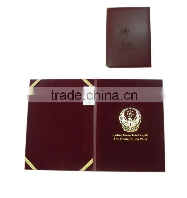 top quality leather material diploma cover promotional diploma cover custom diploma cover with custom hot stamped logo