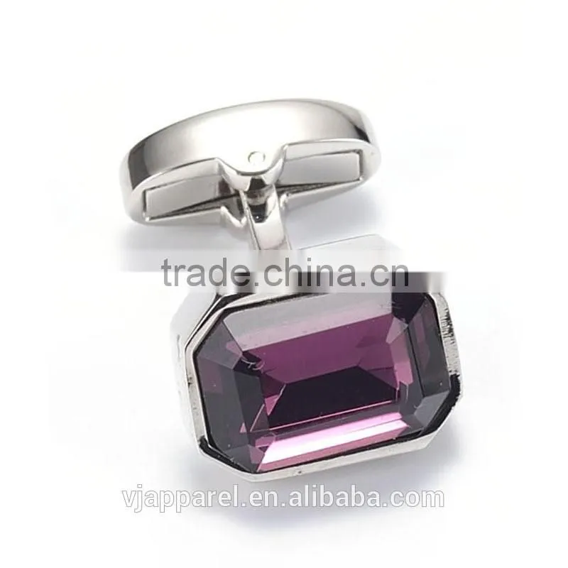 Violet Stone in Round Cufflinks
