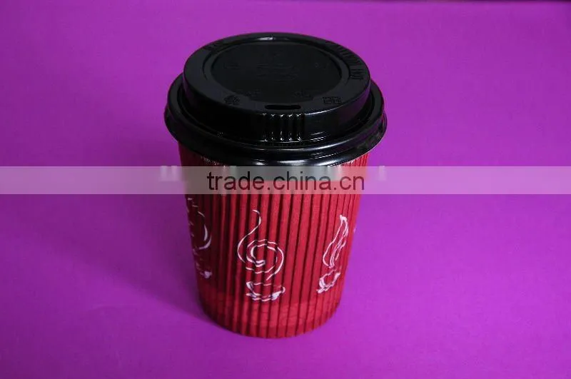 12oz take away ripple paper cups for fancy coffee with lid