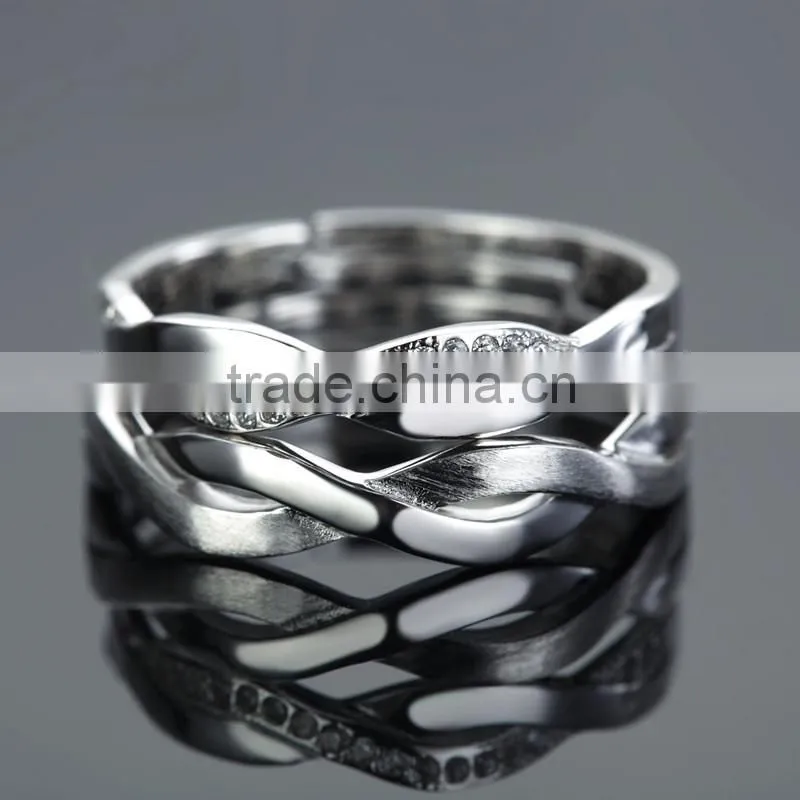 loyal couple infinity symbol S925 Silver plain engagement couple rings