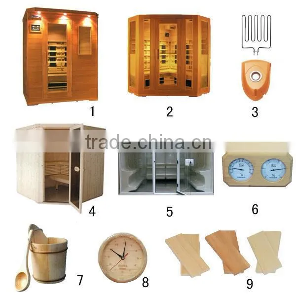 1200*1200*1900mm hemlock wood and abies canadensis material far infrared sauna room infrared sauna