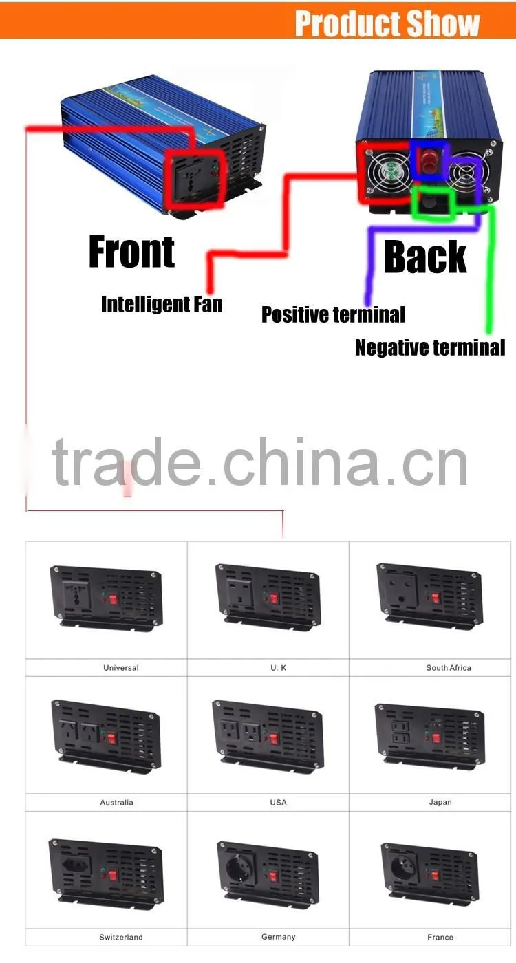Chenf Modern Hot Sale 2000W Perfect Protection 12V 220V DC to AC High Voltage Transformer Power Supply Inverter