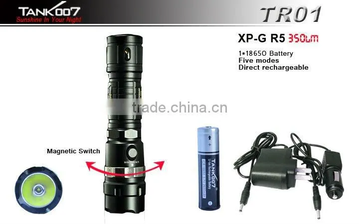Led camping flashlight performed with 1*18650li-ion battery TANK007 TR01
