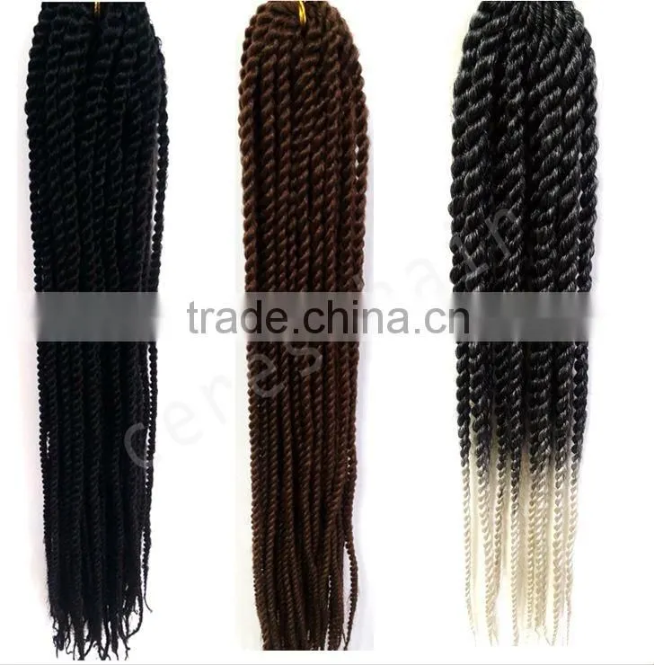 factory wholesale 100g/packet 16-24inch senegalese twist synthetic crochet braids
