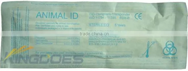 8mm chip RFID Syringe embedded glass transponders