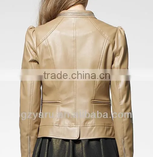 2013 Leather Jacket Short Woman