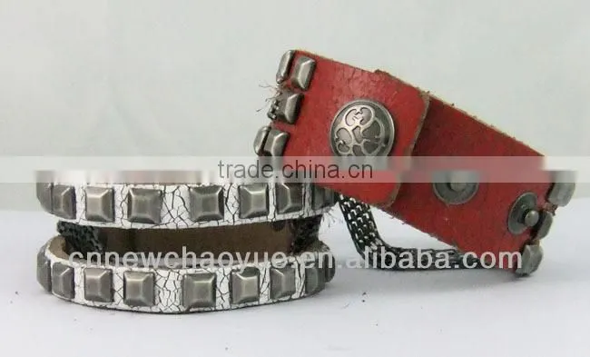 2013 fashionable skull genuine leather bracelet,sex bracelet bangle bracelet
