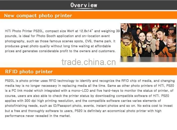 Portable New Compact Digital Photo priinter Hiti Photo Printer P520L