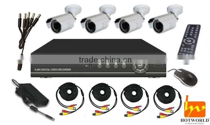 h.264 standalone network dvr with 4ch CCTV camera kit h.264 network dvr
