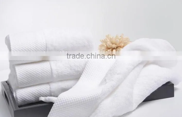 Pure White 16s Terry Soft Plain Woven Style Wholesale Hotel Bath Towel