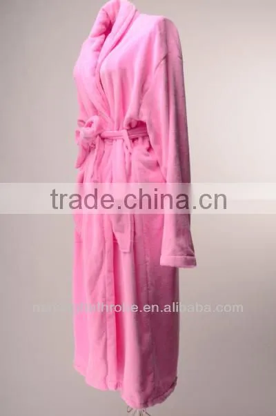 ladies pink velvet hotel long winter bathrobe