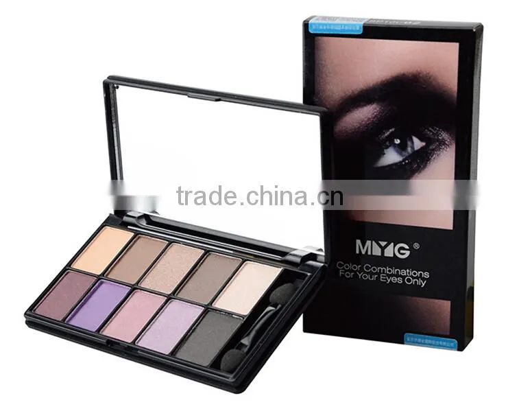MYG 10 colors eyeshadow palette smoky eyes makeup matte eyeshadow palette