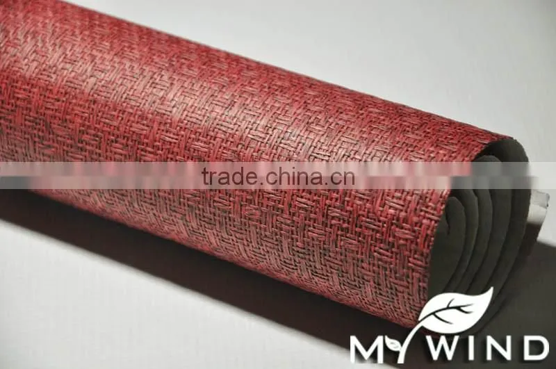 red Colors Unpasted Real Textured Grasscloth Wallpaper