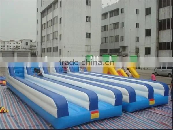 Inflatable bungee run! Double lanes inflatable air runing tracks / inflatable bungee trampoline