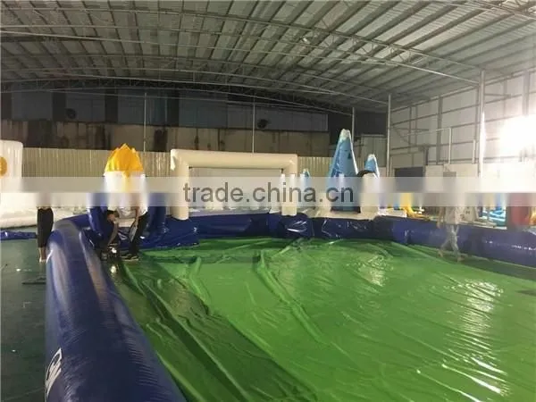 20x8m inflatable cartoon football pitch / Air-tight inflatable football field for amusement park