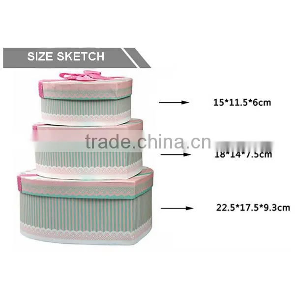 Delicate Heart Shape 3pcs Set Gift Box