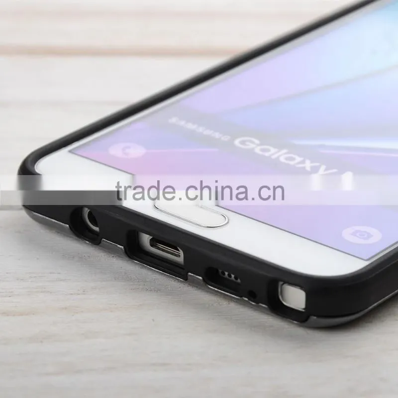 C&T Hybrid Metallized Bumper Brushed Dual Layer Portective Cover for Galaxy S6 Edge+ (Plus)