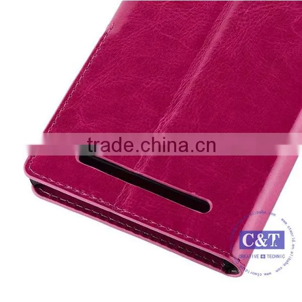 C&T Genuine Leather Stand Case for Sony T2 Ultra D5303 D5306 / Ultra dual D5322