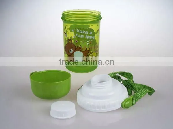 A069 children plastic water bottle shantou shuanghuan viassin pp drinking bottle with cup for kids