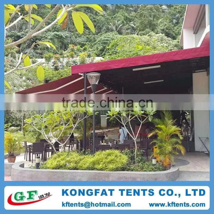 Commercial manual aluminum retractable awning for sale