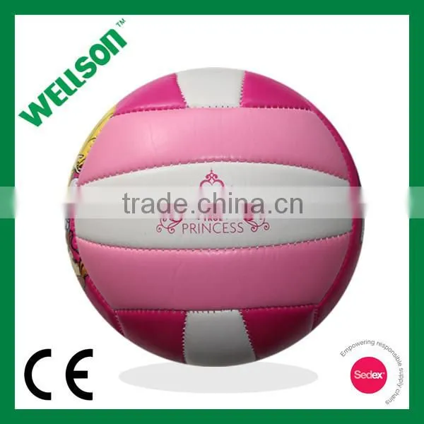 Machine sewn soft pink volleyball