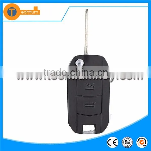 black plastic 2 button replacable flip remote key case with Left blade without logo for Opel corsa meriva zafira