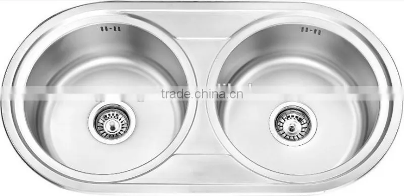 Yacht,Boat,Train and Public Mobile Toilet Used Stainless Steel Double Bowl Round Shape Washing Basin Kitchen Sink GR-Y605