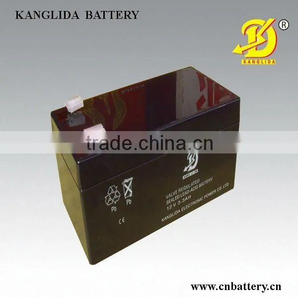rechargeable deep cycle sealed lead acid battery 12v3.3ah for intercom system