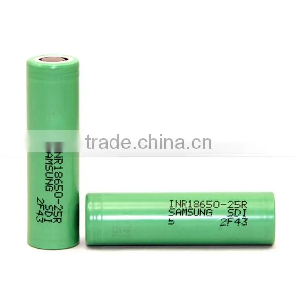 100% original Accu Samsung 25R 18650 2500mah 3.7v li ion 18650 battery